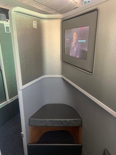 Neil Scrivener reviews the American Airlines Flagship Business Class seat - next to a window facing backwards on the 787-8.